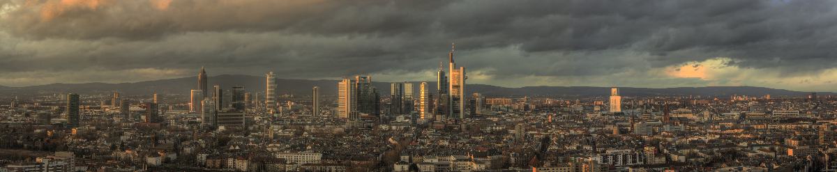 Skyline Frankfurt auf Alu-Dibond