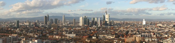 Skyline Frankfurt auf Alu-Dibond 200x50 cm