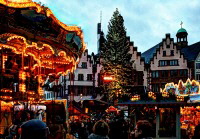 Weihnachtsbaum auf dem Weihnachtsmarkt Frankfurt
