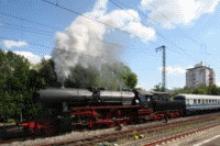Historische Dampflokomotive in Frankfurt-Höchst an Pfingsten